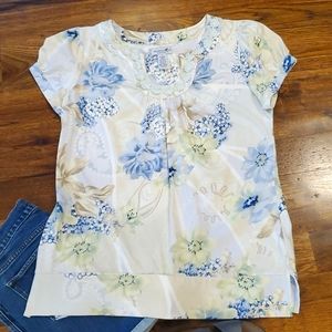 Womens Caribbean Joe floral top size M